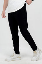 Erkek Lise Boy Spor Model Cepli Kumaş Okul Pantolonu - Siyah - 3