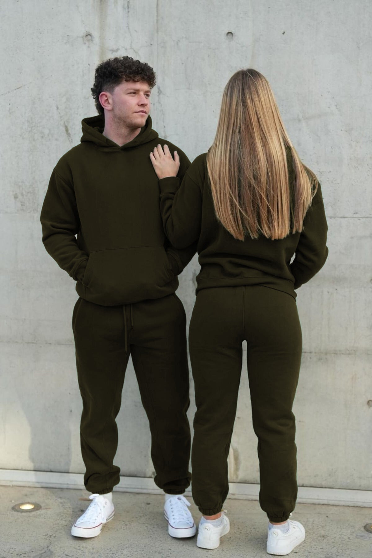 Unisex Çi̇ftlere Özel 3 İ̇pli̇k Şardonlu Eşofman Takimi - Haki - 3