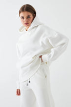 Kadın Oversize Basic Eşofman Takımı - Beyaz - 3