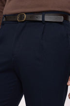 Erkek Lise Regular Esnek Likralı Bilek Boy Kumaş Pantolon - Lacivert - 6