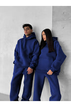 Unisex Oversi̇ze Çi̇ftleri̇n Kullanimina Uygun Eşofman Takimi ( Ürün 1 Takim) - Saks Mavi - 3
