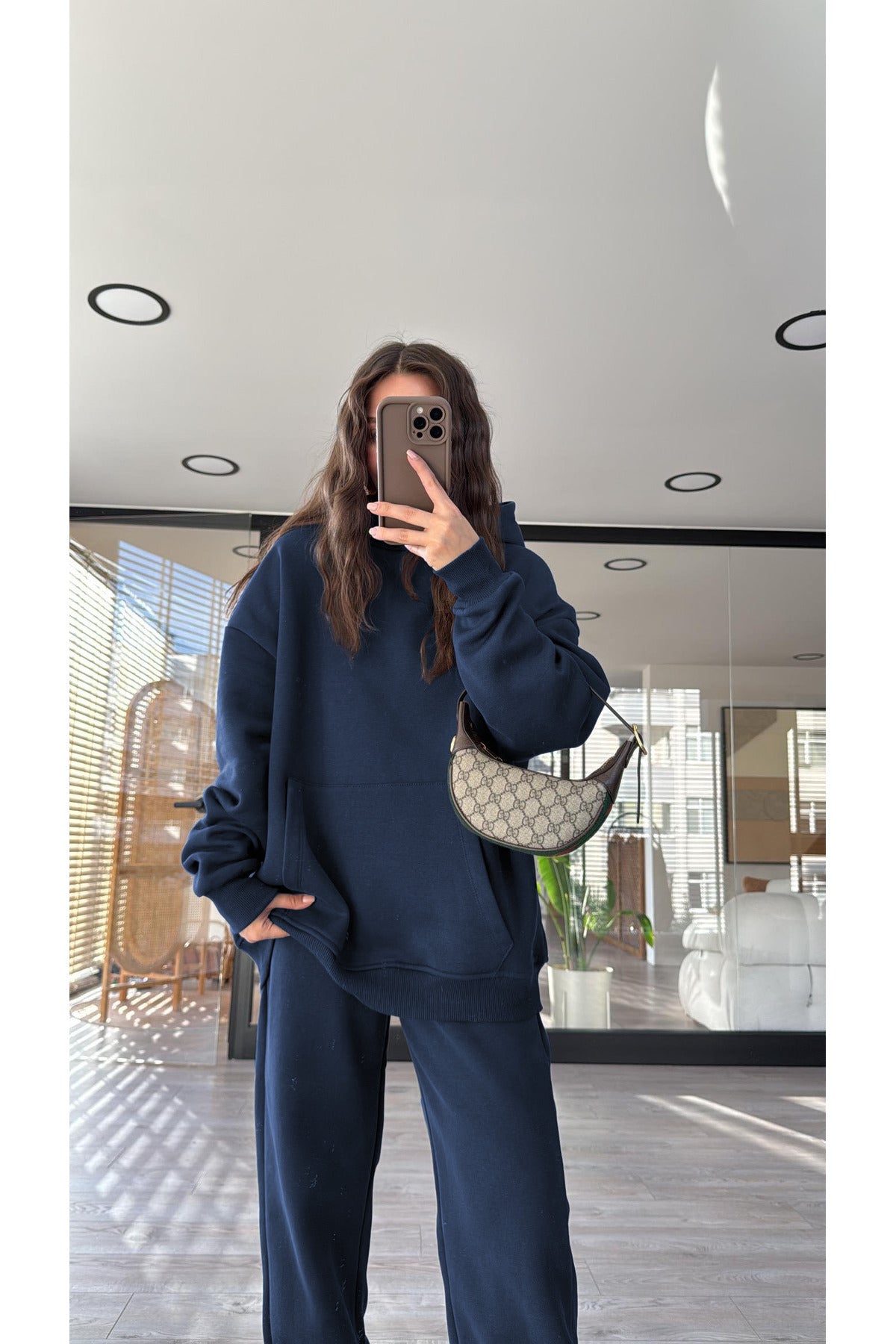 Kadin 3i̇pli̇k Şardonlu Premi̇um Eşofman Takimi - Lacivert - 2