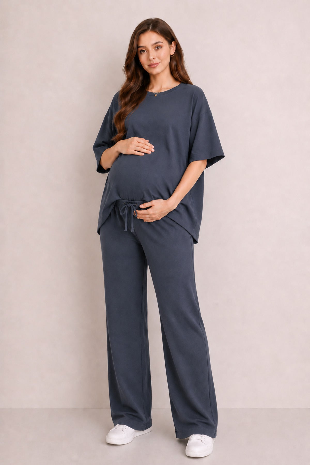 Kadin Esnek Yazlik Oversi̇ze Hami̇le Eşofman Takimi (bedenler Extra Geni̇şti̇r 1 Beden Küçük Alabi̇li̇rsi̇ni̇z ) - Füme - 1