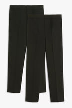 Çocuk Baskısız Düz Rahat Kalıp Likrasız Füme Kumaş Ortaokul Okul Pantolonu - Füme - 3