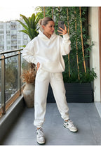 Kadin Kalin Comfort Sweatshi̇rt Yüksek Bel Eşofman Takimi - Beyaz - 1