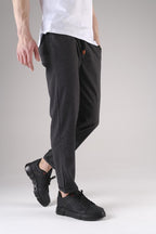 Erkek Beli Lastikli Likralı Duble Premium Jogger Kumaş Pantolon - Füme - 2