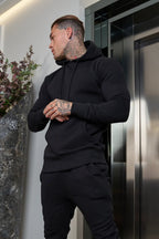 Erkek Esnek Kaliteli Spor Model Sweatshirt - Siyah - 2