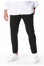 Unisex Likralı Esnek Dokuma Kumaş Okul Pantolonu - Siyah - 1