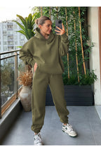 Kadin Kalin Comfort Sweatshi̇rt Yüksek Bel Eşofman Takimi - Açık Haki - 2