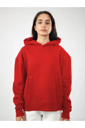 Oversize Hoodie Okul Sweatshirt - Kırmızı - 1