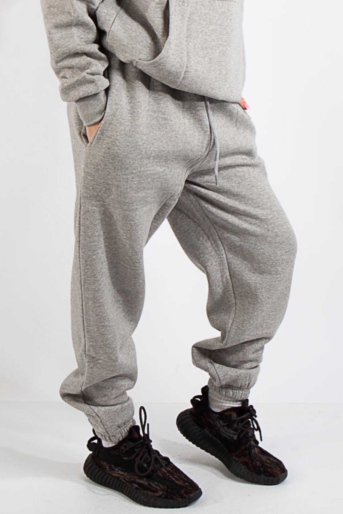 Oversize Bol Kesim Eşofman Altı Lastikli - Gri - 3