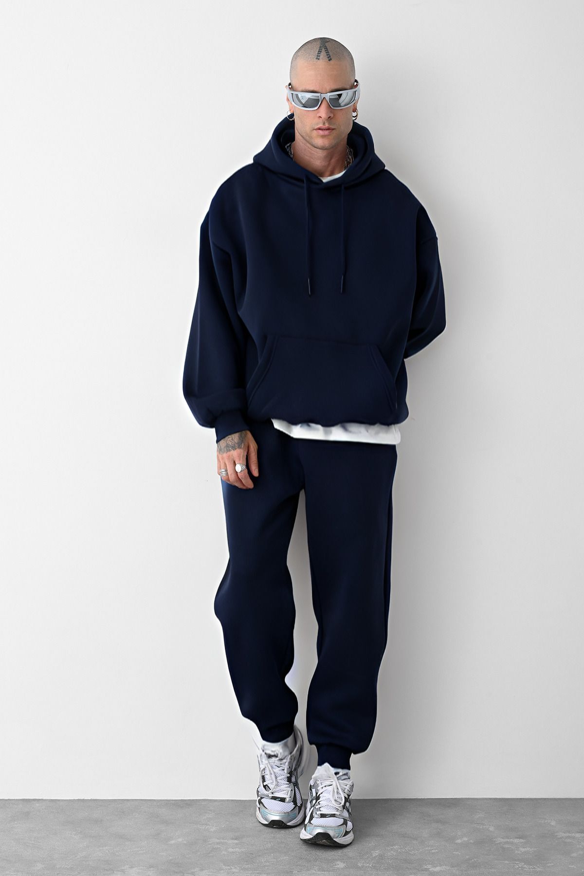 Erkek Oversi̇ze Jogger Laci̇vert Eşofman Takimi - Lacivert - 2