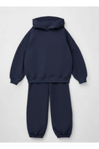 Çocuk Unisex 3 İ̇pli̇k Şardonlu Rahat Kesi̇m Kişlik Eşofman Takimi - Lacivert - 3