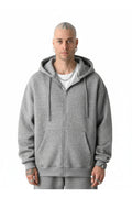 Erkek Basic Bej Unisex Tam Fermuar Sweatshirt Hırka - Grimelanj - 1