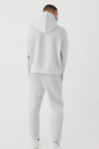 Erkek Kapüşonlu Kanguru Cep Oversize 3 İ̇plik İ̇çi Pamuklu Jogger Paça Eşofman Takımı - Gri - 4