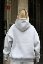 Premium Kalite 3 İplik Sweatshirt Kapuşonlu - Gri - 3