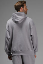 Erkek Rahat Kalıp Spor Ve Günlük Kapşonlu Sweatshirt - Gri - 2