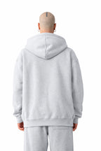 Erkek Basic Unisex Tam Fermuar Sweatshirt Hırka - Gri - 2