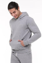 Erkek Trend Model Kanguru Cep Sweatshirt - Gri - 1