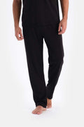 Erkek Relaxed Rahat Beli Lastikli Pijama Altı - Siyah - 1