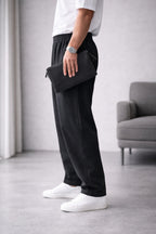 Erkek Rahat Kesim Baggy Pantolon Premium Seri - Siyah - 2
