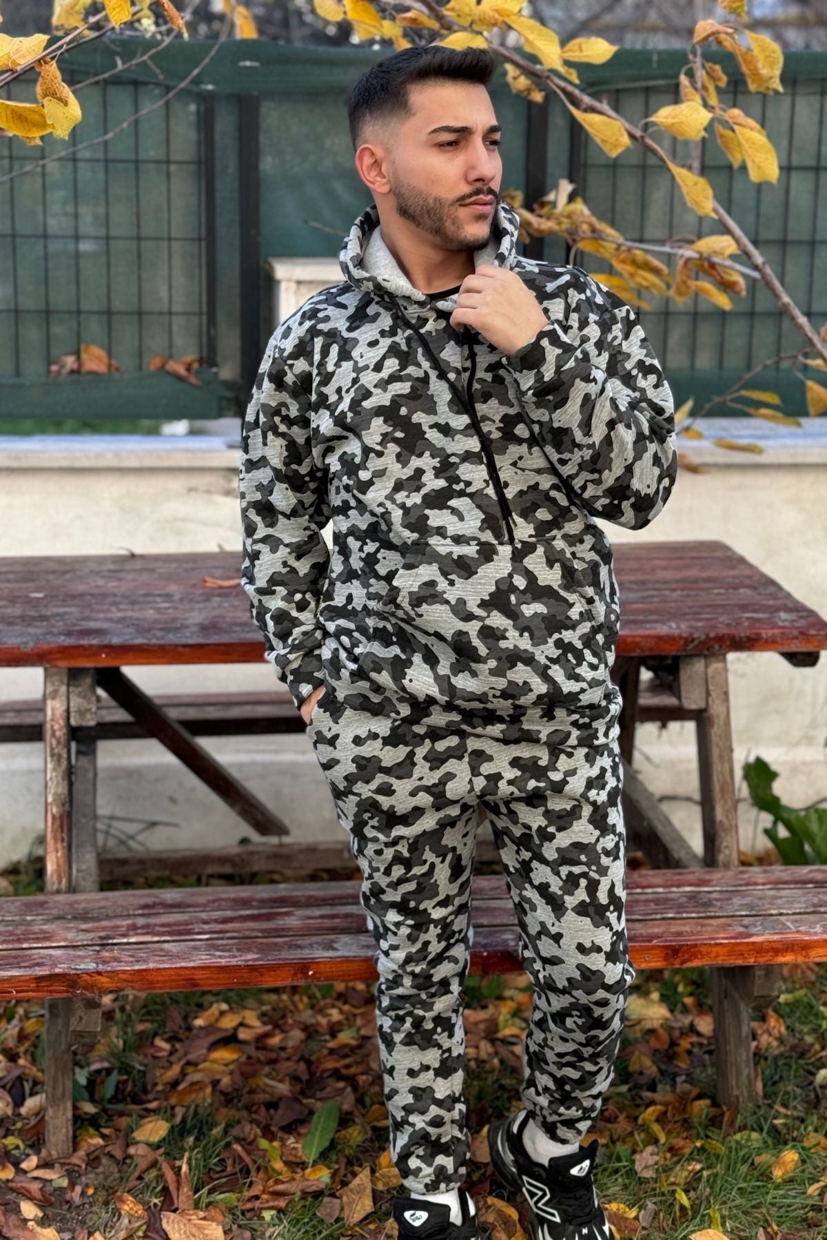 Efsane Oversize 3iplik Kalın Eşofman Takımı Unisex - Kamuflaj - 3