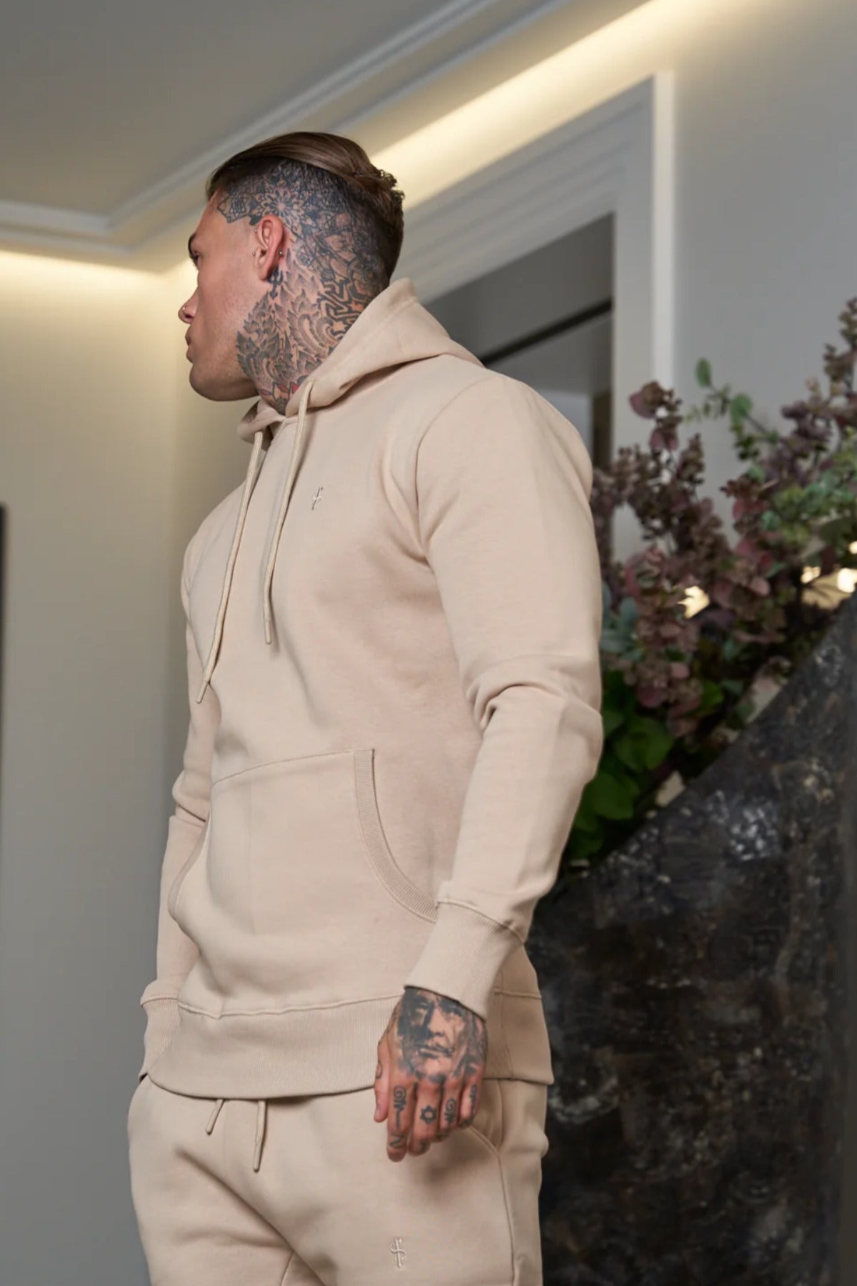 Erkek Esnek Kaliteli Spor Model Sweatshirt - Bej - 2