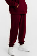 Kadın Basic Model Baskısız Günlük Eşofman Altı - Bordo - 1
