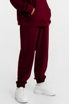 Kadın Basic Model Baskısız Günlük Eşofman Altı - Bordo - 1