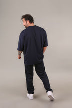 Erkek Oversize Kısa Kollu T-shirt Pijama Takımı - ANTRASİT - 4