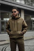 Baybayan Özel Seri̇ Kapşonlu Hoodi̇e Streetwear Sweatshi̇rt - Haki - 1
