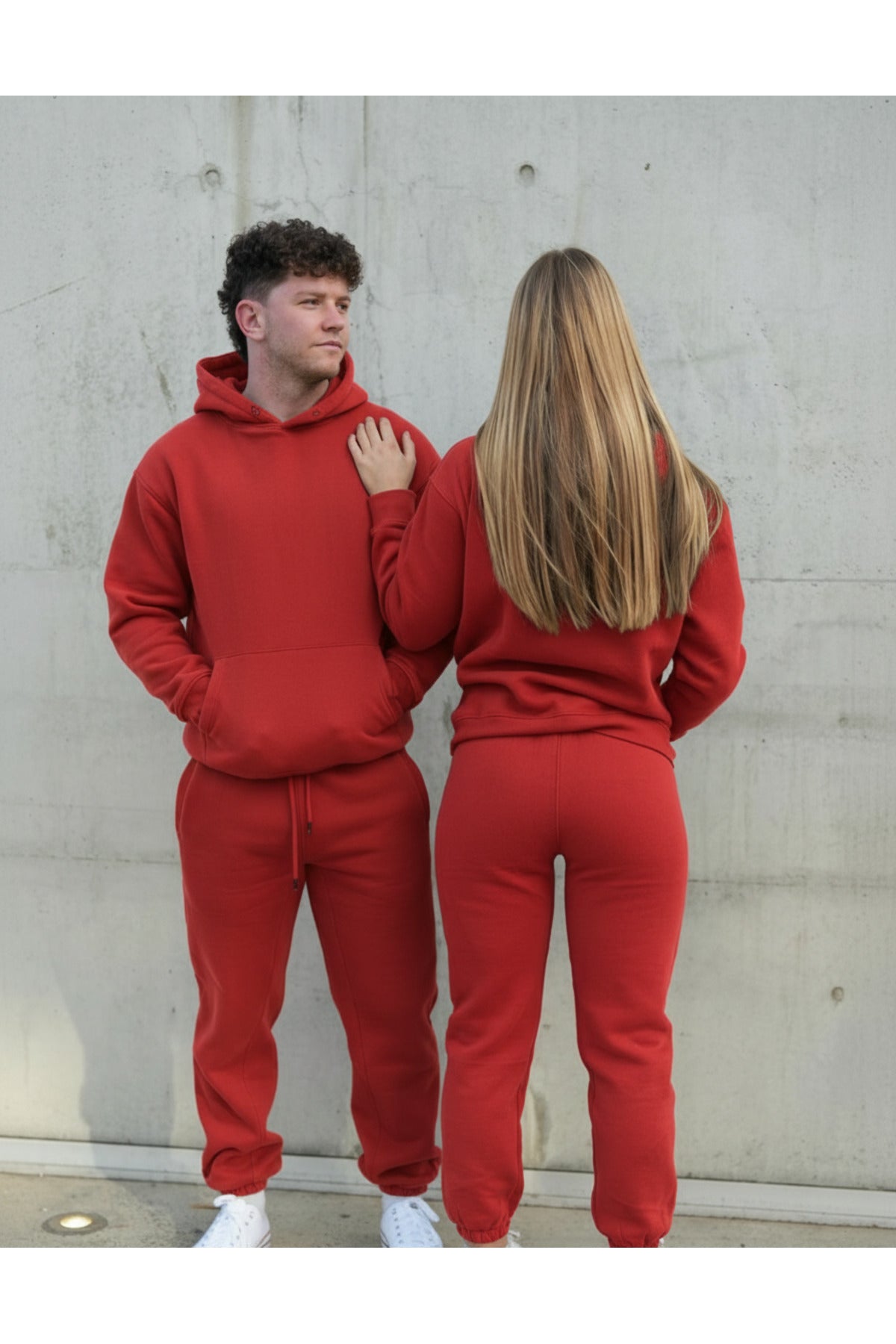 Unisex Çi̇ftlere Özel 3 İ̇pli̇k Şardonlu Eşofman Takimi - Kırmızı - 3