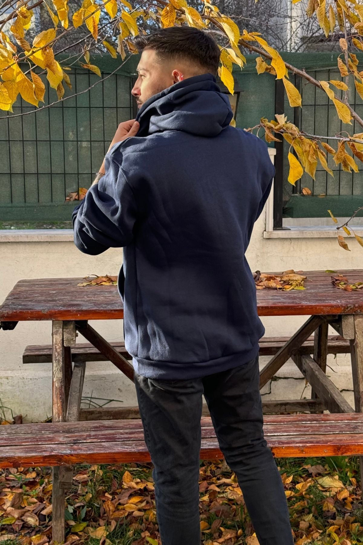 Erkek Kapşonlu Nakişli Oversi̇ze Kolej Sweatshi̇rt - ÇTSO - 6