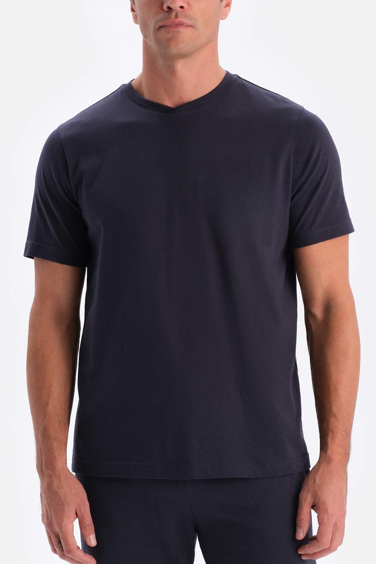 Erkek Füme T-shirt Alt Üst Penye Pijama Takımı - Füme - 3