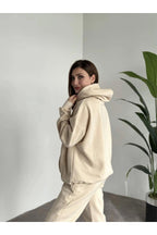 Kadın Bej Brooklyn Oversize Kapşonlu Alt Üst Eşofman Takımı - Beige - 3
