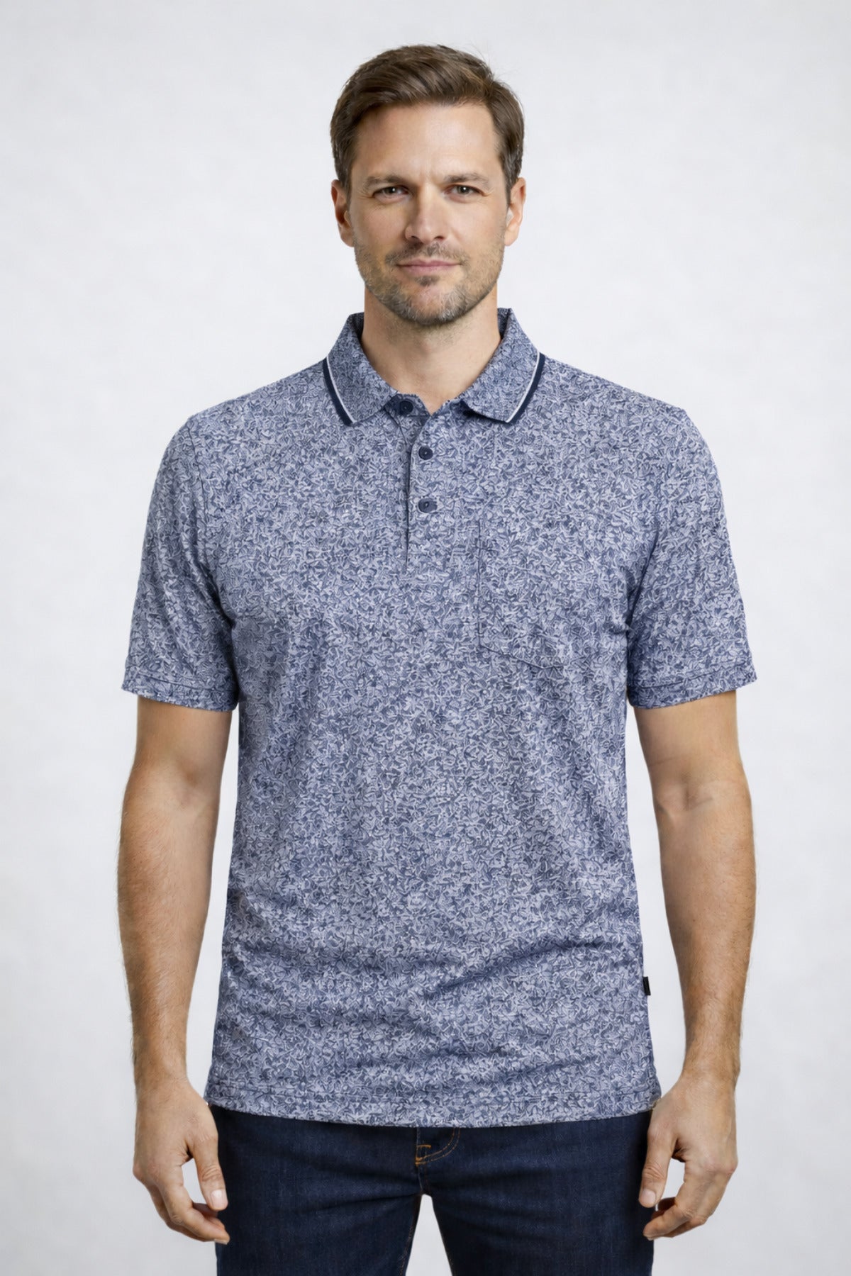 Erkek Polo Yaka Baba Grubu Kısa Kollu Tişört Regular Fit Yazlık - Lacivert - 4