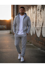 Erkek 3 İ̇pli̇k Fermuarli Kapüşonlu Oversi̇ze Sweatshirt Jogger Eşofman Takimi - Grimelanj - 3
