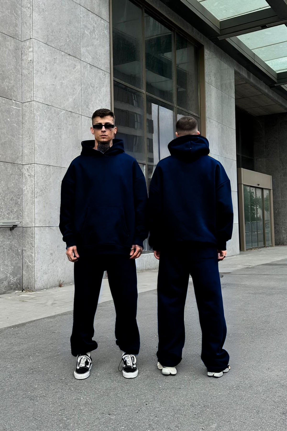 Unisex Lacivert Şardonlu Eşofman Takımı - Lacivert - 4