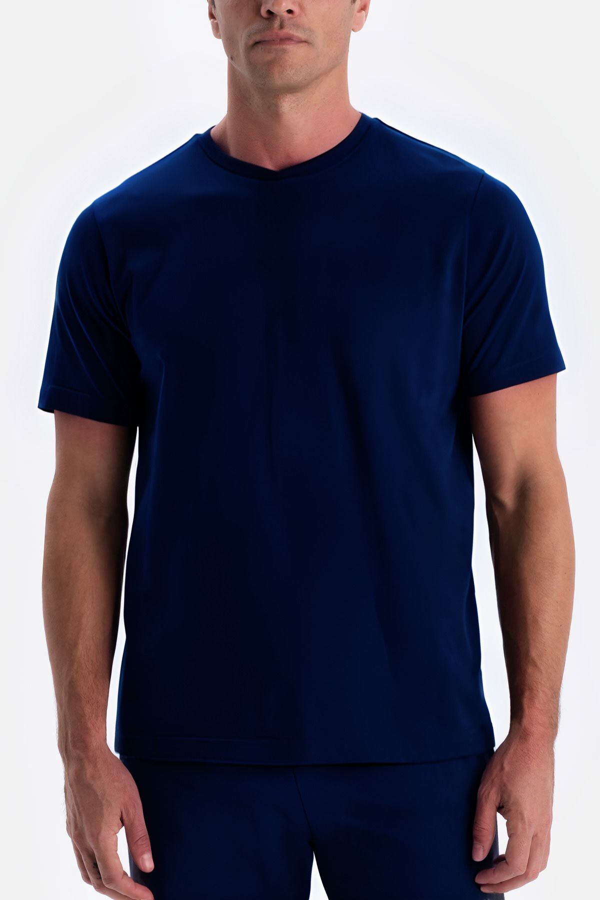 Erkek Lacivert Batik T-shirt Alt Üst Penye Pijama Takımı - Lacivert - 3