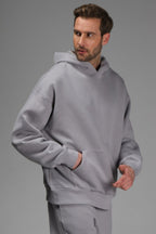 Erkek Rahat Kalıp Spor Ve Günlük Kapşonlu Sweatshirt - Gri - 3