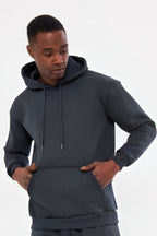 3iplik Bisiklet Yaka Kalın Sweatshirt Pamuklu - Füme - 1