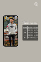 Unisex Eai̇hl Nakışlı Baskılı İ̇çi Polarlı Oversize Kapüşonlu Hoodie Sweatshirt - Gri - 7