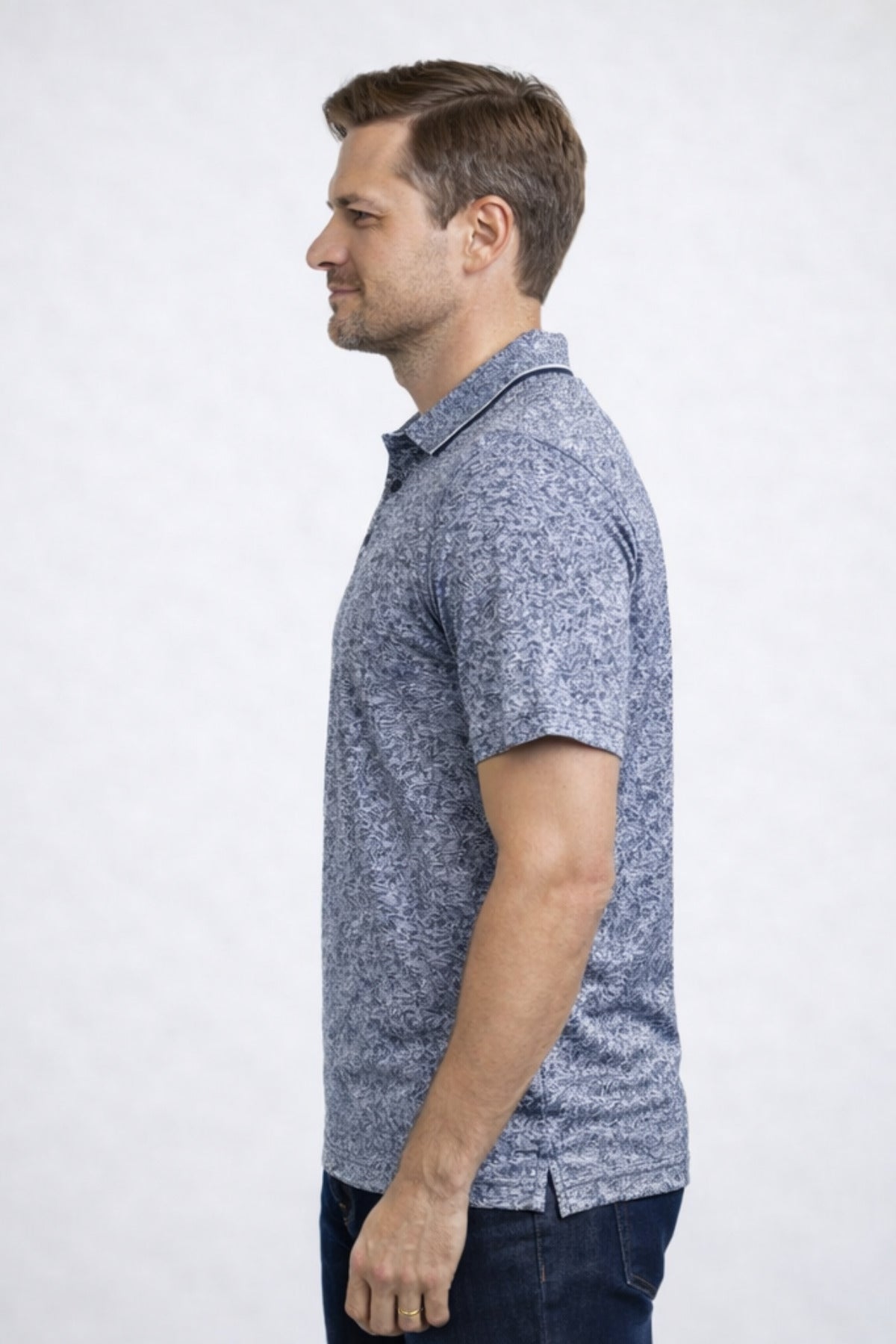 Erkek Polo Yaka Baba Grubu Kısa Kollu Tişört Regular Fit Yazlık - Lacivert - 5