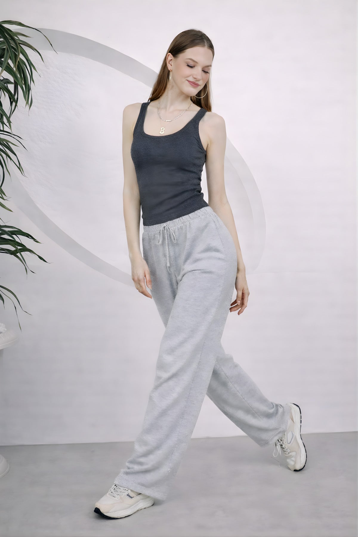 Kadin Fi̇ti̇lli̇ Kalin Askili Esnek Body Atlet - Antasit Melanj - 4