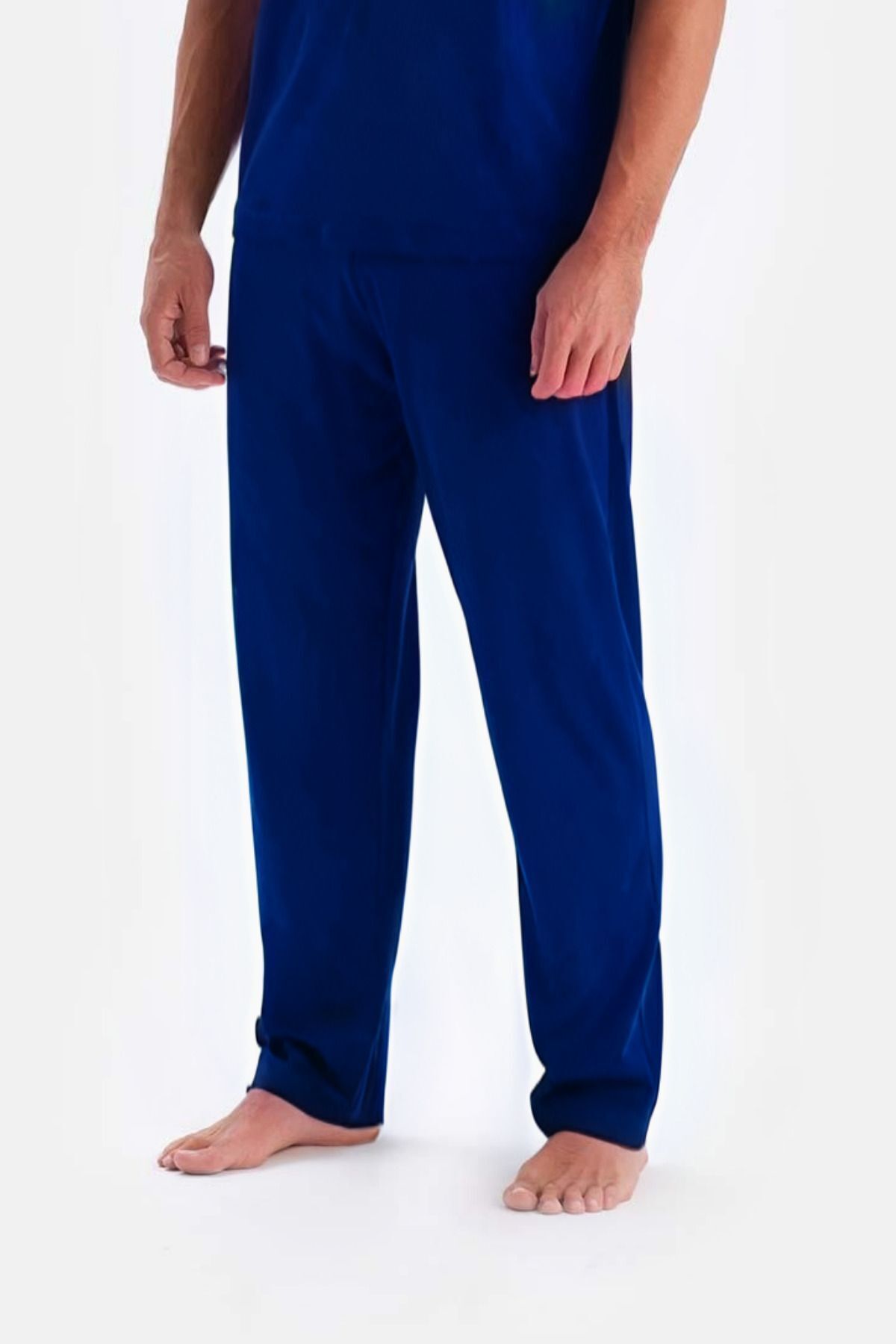Erkek Lacivert Batik Relaxed Rahat Beli Lastikli Pijama Altı - Lacivert - 2
