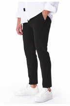 Unisex Likralı Esnek Dokuma Kumaş Okul Pantolonu - Siyah - 2
