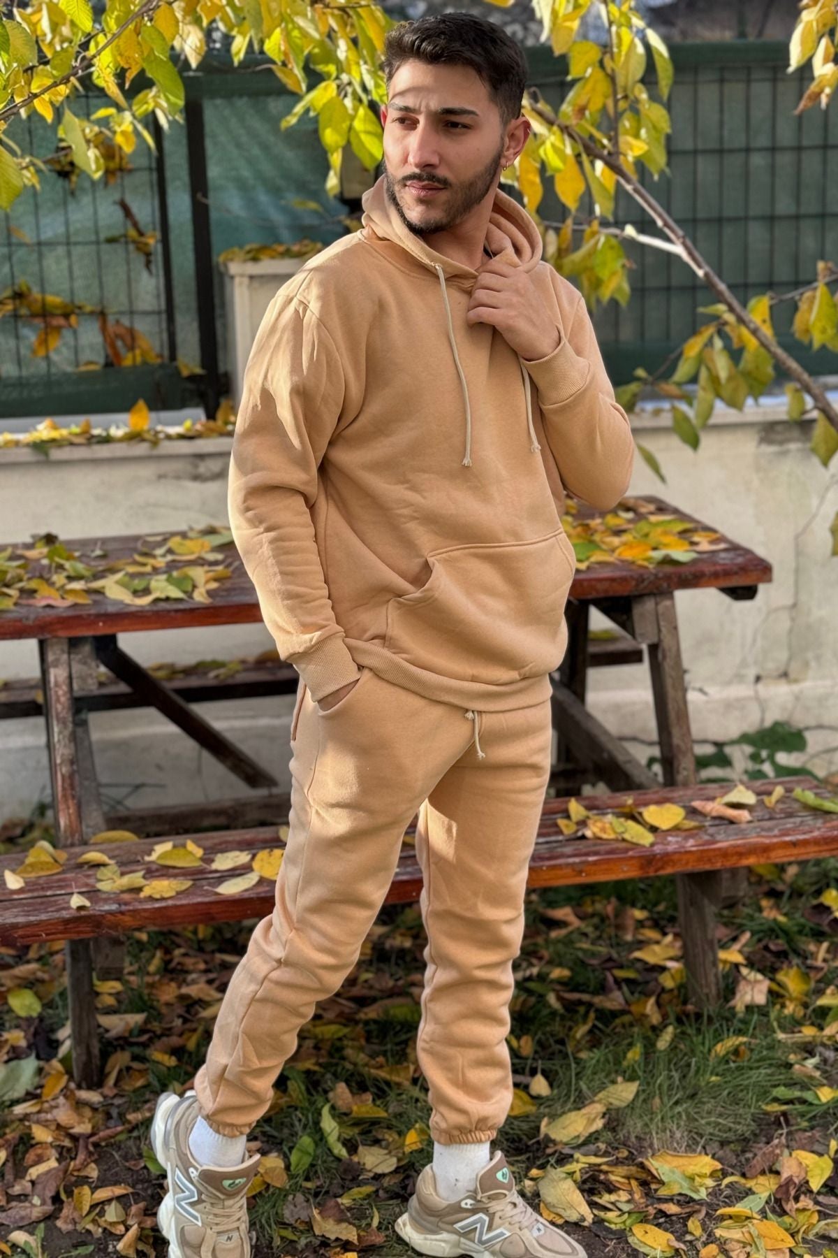 Efsane Oversize 3iplik Kalın Eşofman Takımı Unisex - Vizon - 1