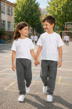 Unisex Kiz Erkek Çocuk Li̇krali Eşofman Bel Rahat Kalip Beli̇ Bağlamali Cepli̇ Mevsi̇mli̇k Bebe-garson Okula Dönüş Pantolonu (tekli̇) - Füme - 1