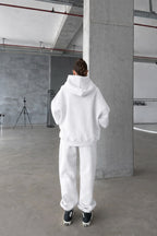 Kadin 3 İ̇pli̇k Oversi̇ze Fermuarli Sweatshi̇rt Hirka Eşofman Takimi - Beyaz - 2