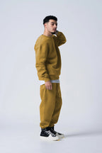 Basic Erkek Bisiklet Yaka Sweat Ve Eşofman Takım - Vizon - 3